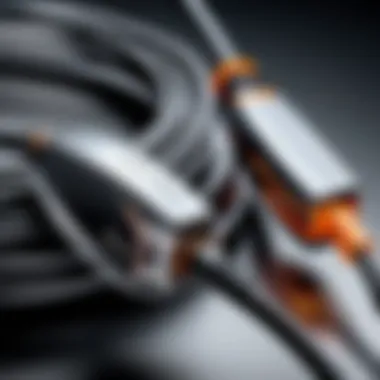 Close-up of Plantronics cord durability testing