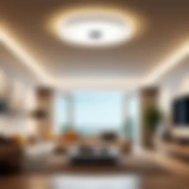 Installation of remote control ceiling light in a stylish room