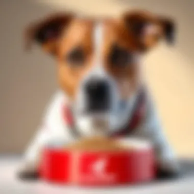 A dog enjoying a bowl of Royal Canin So Dry food, symbolizing health and vitality.