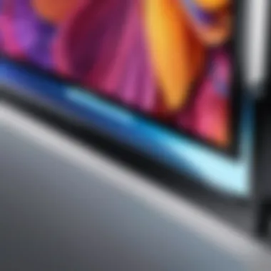 Close-up view of the sleek bezels of Samsung Frame TV