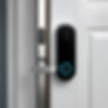 A stylish smart lock installed on a modern door