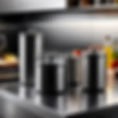 Stylish stainless steel oil container on a kitchen countertop