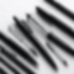 A variety of Staples brand pens displayed together