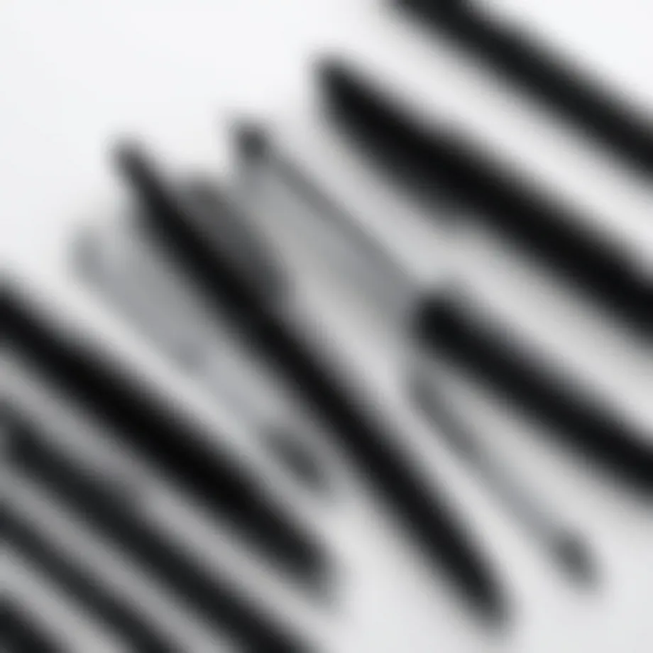 A variety of Staples brand pens displayed together