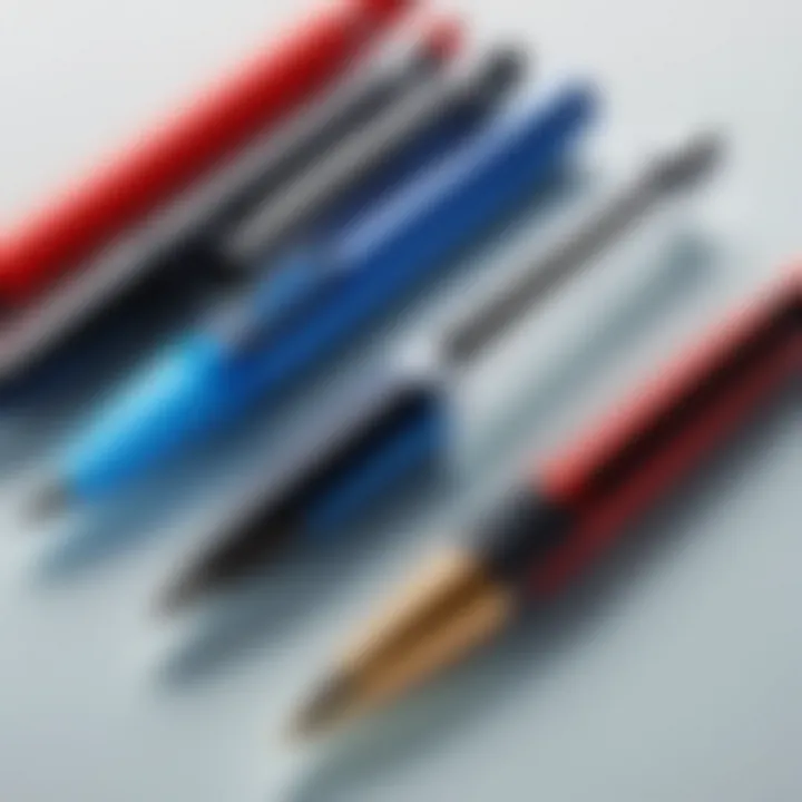 Comparison chart of Staples pens and competitors