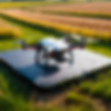 StartRC Drone Landing Pad in Action StartRC drone landing pad in a vibrant field