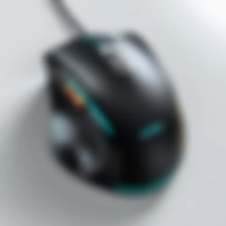 A close-up view of a stationary mouse trackball highlighting its ergonomic design.