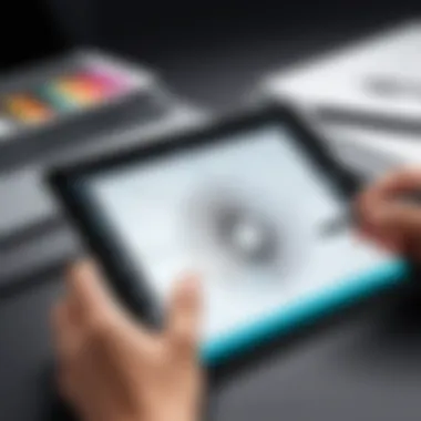 User experience visual depicting stylus usage for drawing on iPad Mini 4