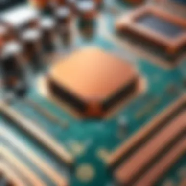 Artistic rendering of hi-color sizzling copper circuit boards