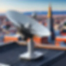 A high-performance long-range TV antenna mounted on a rooftop, capturing strong signals.