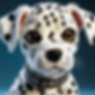 Intricate Craftsmanship of a Stuffed Dalmatian Puppy Close-up view highlighting the intricate craftsmanship and details of a stuffed Dalmatian puppy.