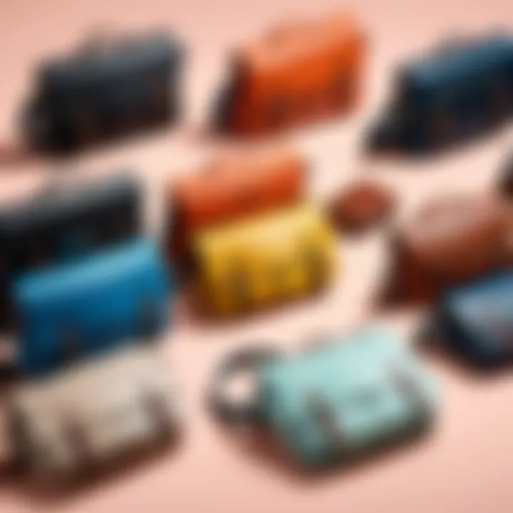 Stylish and functional messenger bags lined up