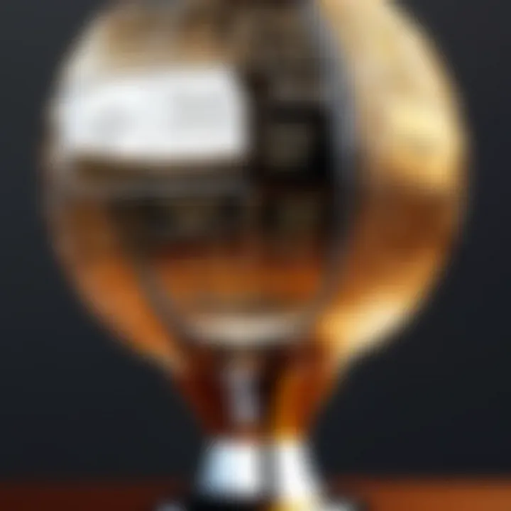 A close-up view of the Dundie Award trophy, highlighting its intricate details.