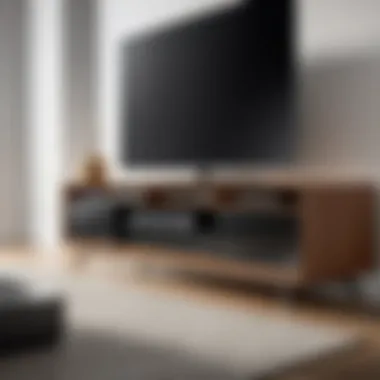 Elegant TV Console with Premium Finishes Elegant TV console featuring premium material finishes