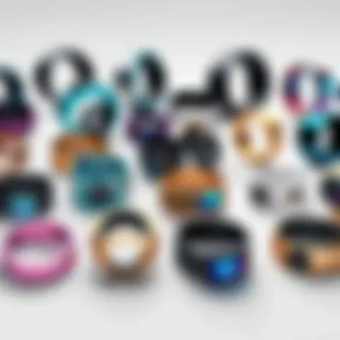 Illustration of various webcam ring designs and colors