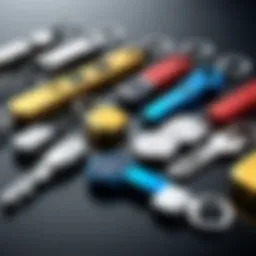 Various key chains showcasing unique designs and materials