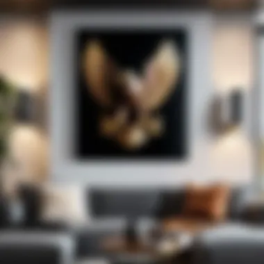 Eagle Wall Plaque in Modern Living Room Stylish living room showcasing eagle wall plaques