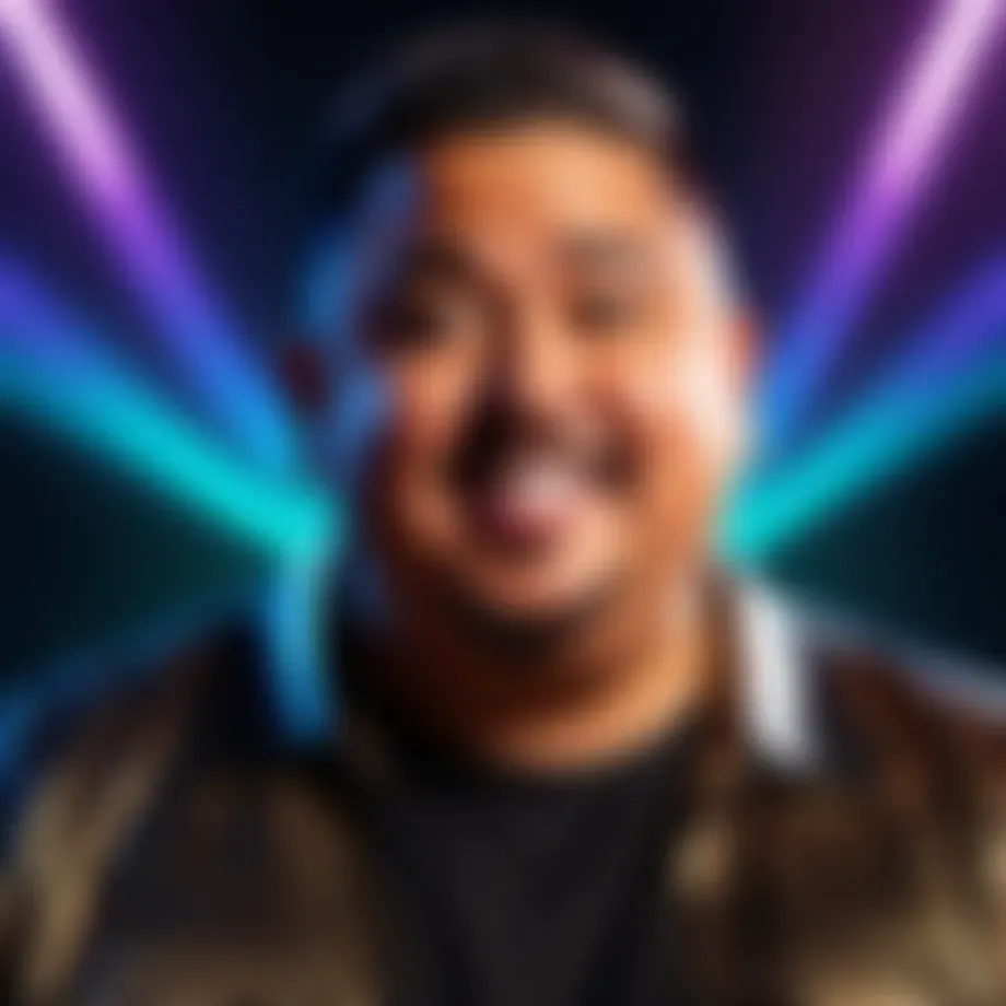 Gabriel Iglesias on stage with innovative lighting technology