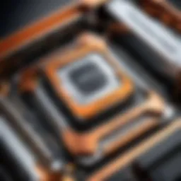 Close-up of Threadripper CPU architecture showcasing unique features