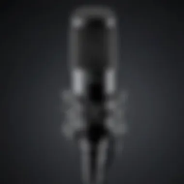 Microphone Compatibility with Travel Mic Stands A close-up view of a microphone mounted on a travel mic stand, highlighting compatibility.