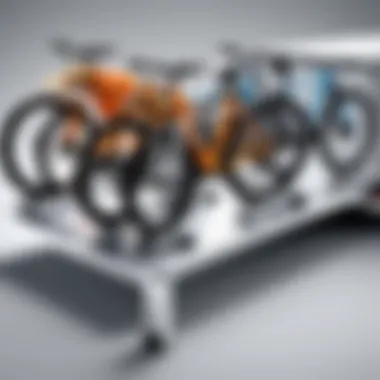 Various types of RV bumper bike carriers displayed prominently.