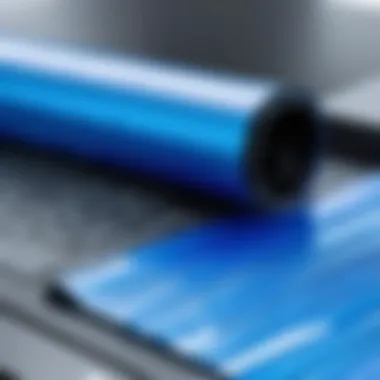 Usage in Hardware Applications for Insulation Blue heat shrink wrap being used in a hardware application for insulation