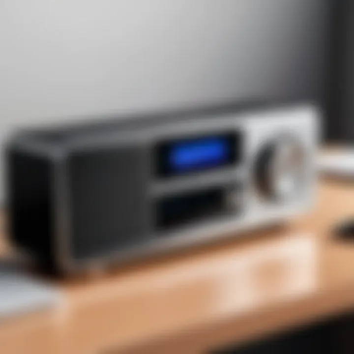 Elegant Bluetooth desk radio showcasing modern design