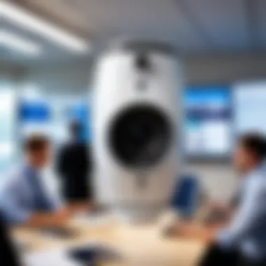 High-definition Cisco Telepresence camera in a modern office setting