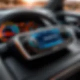 Cobra radar detector in action on a vehicle dashboard