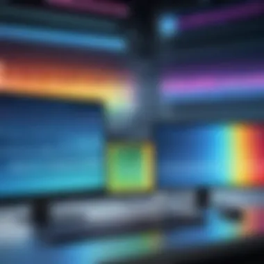 Electromagnetic Spectrum and Computer Screens Illustration showing the electromagnetic spectrum related to computer screens