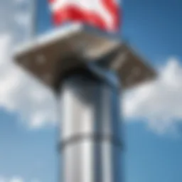 Curved flag pole bracket showcasing design features