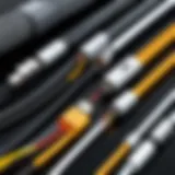 Diverse types of double-ended cords showcased with their unique connectors