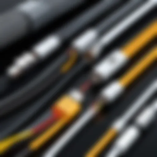 Diverse types of double-ended cords showcased with their unique connectors