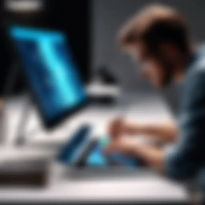 An artist creating stunning graphics on a tablet equipped with a screen.