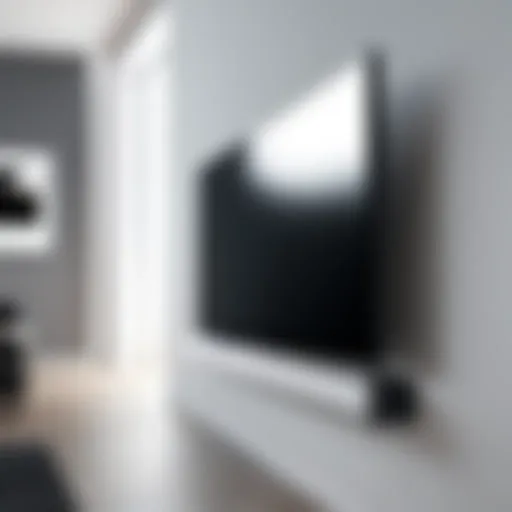 A sleek flat screen cable hider installed along a wall, showcasing its minimalist design.