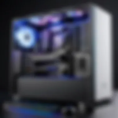 High-Performance Gaming PC A sleek gaming PC setup showcasing high-performance components