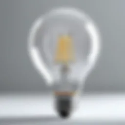 Close-up view of a GE Google light bulb showcasing its innovative design and features.