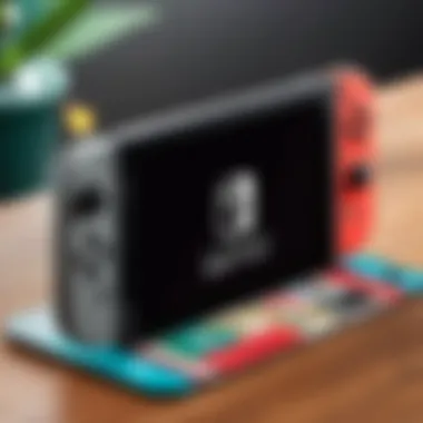 A close-up view of a Nintendo Switch console displaying a gift card redemption screen.