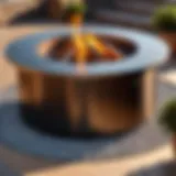 Round hard fire pit cover showcasing elegant design