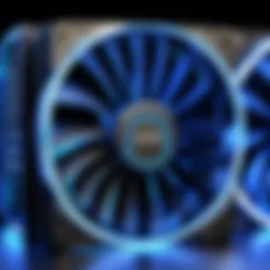 Visual representation of cooling efficiency with LED fans