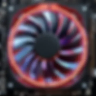 Dynamic Airflow Patterns of LED Fans Dynamic airflow patterns generated by LED fans in a computer case