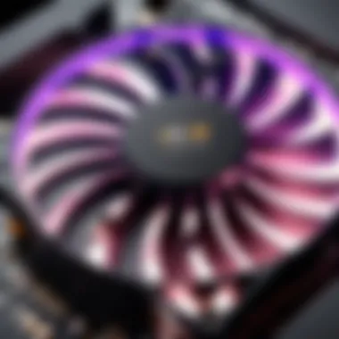 LED Technology and Fan Performance Close-up of LED technology enhancing fan performance
