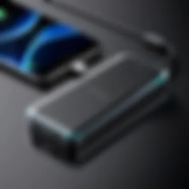 Modern USB-C Portable Charger Design A sleek USB-C portable charger showcasing its modern design and compact size