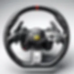 Top view of a high-end racing wheel setup