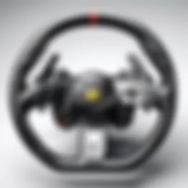 High-End Racing Wheel Setup Top view of a high-end racing wheel setup