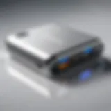 A modern power bank showcasing diverse charging ports and design features.