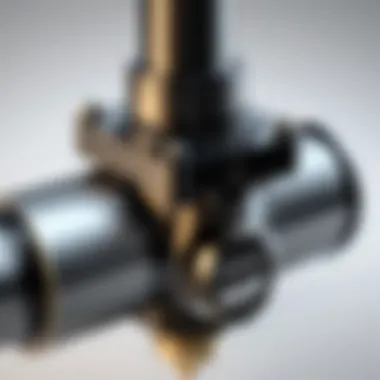 Close-up view of an acorn metering valve in a hydraulic system