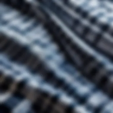 Close-up of checkered duvet fabric highlighting texture and material