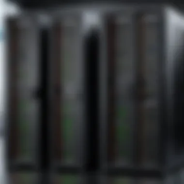 Server Rack with Rack Units Labeled Illustration of a server rack with labeled rack units