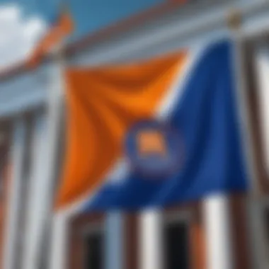 Historical Significance of the UF Flag Historical representation of the UF flag at a university event